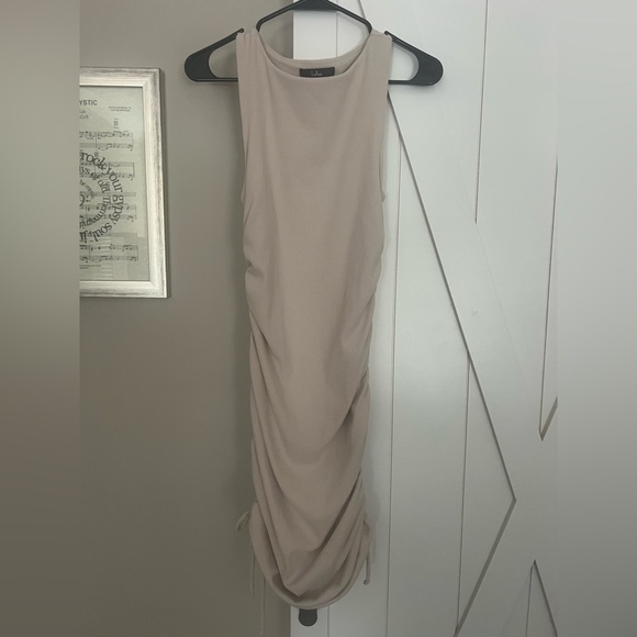 Lulu's Ribbed Drawstring Rouched Dress - Picture 2 of 4